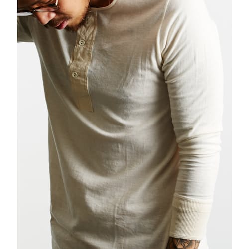 laydown image of Long Sleeve 1911 Workers Henley
