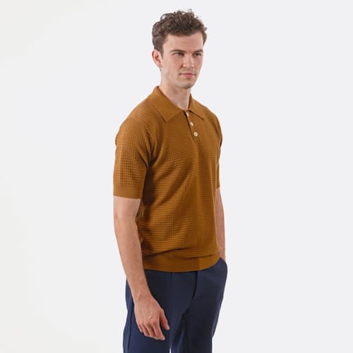 laydown image of Renard Textured Polo