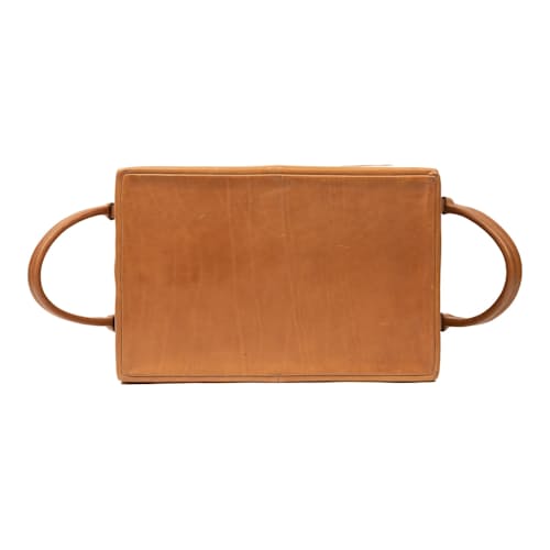 laydown image of Leather Room Basket