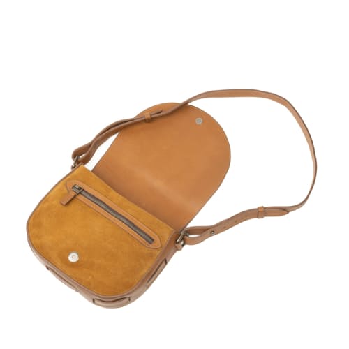 laydown image of Women's Pearl Laced Satchel