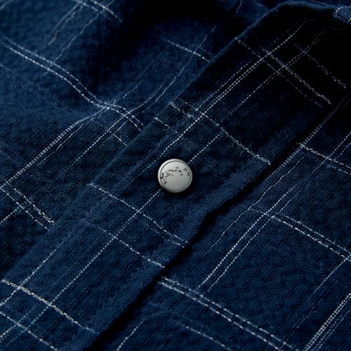 laydown image of S/S Western Kasuri Sashiko shirt