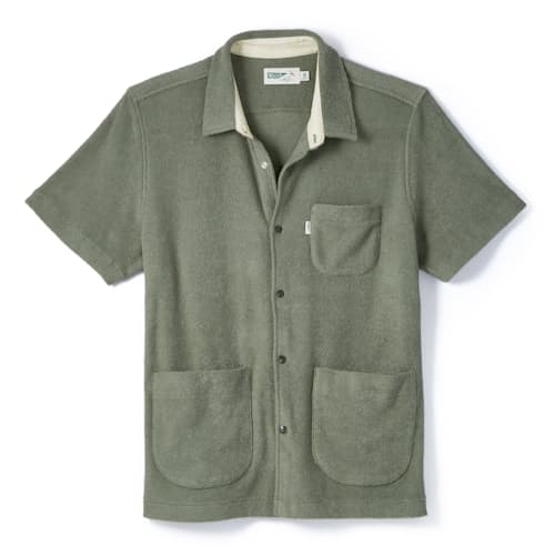 laydown image of Terry Snap Short Sleeve Shirt