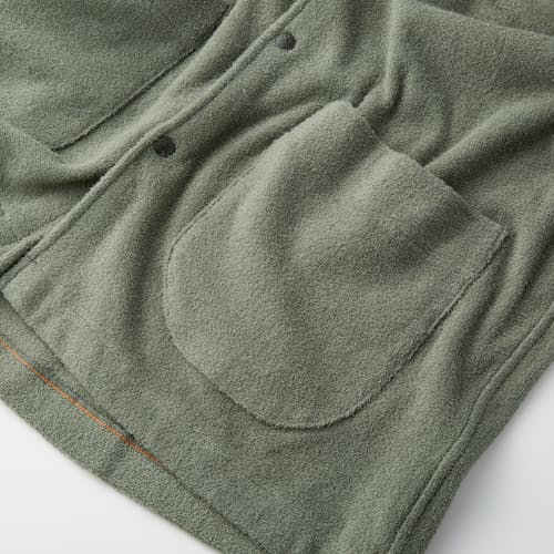 laydown image of Terry Snap Short Sleeve Shirt