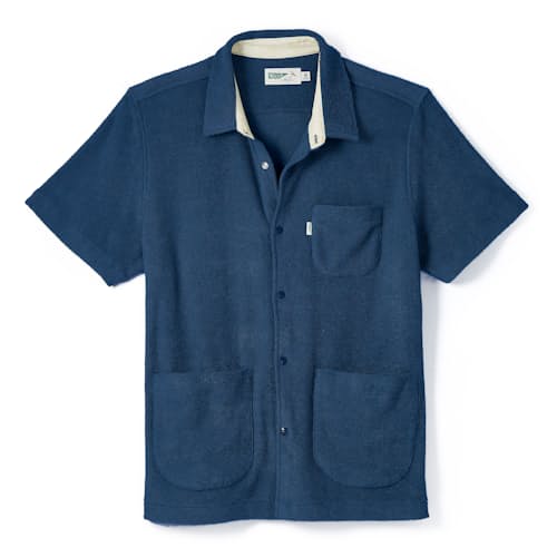 laydown image of Terry Snap Short Sleeve Shirt
