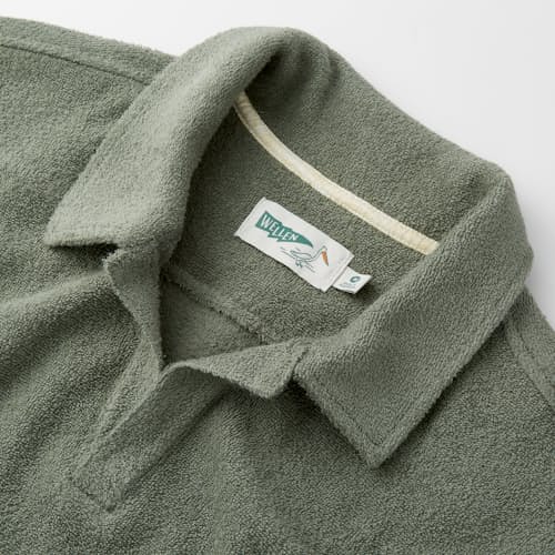 laydown image of Terry Polo Johnny Collar