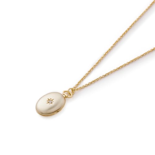 laydown image of Women's Diamond Locket Necklace