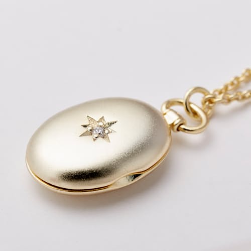 laydown image of Women's Diamond Locket Necklace