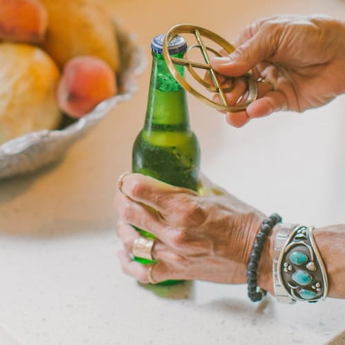 laydown image of Brass Bottle Opener