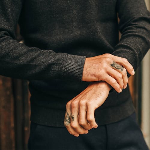 laydown image of The Double Knit Sweater