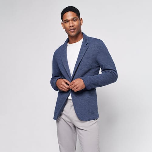 on model image of Inlet Knit Blazer