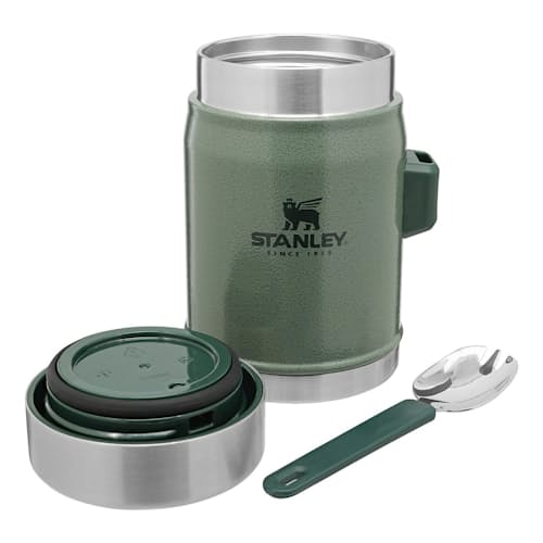 laydown image of Classic Legendary Food Jar + Spork