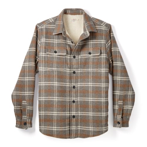 laydown image of Sherpa Lined Plaid Shirt