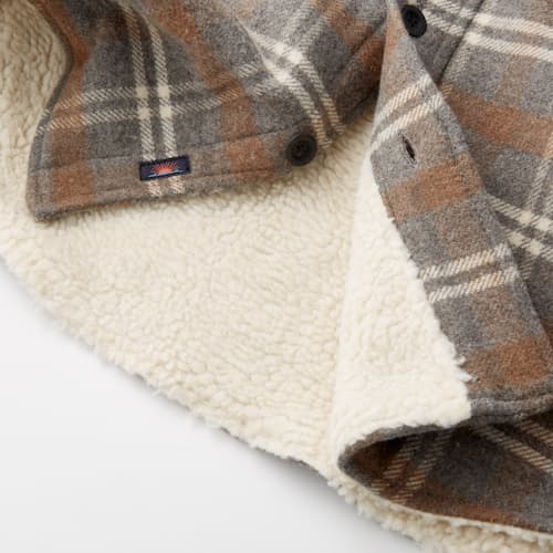 lifestyle image of Sherpa Lined Plaid Shirt