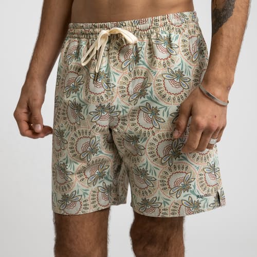 laydown image of Paisley Swim Short - 6"