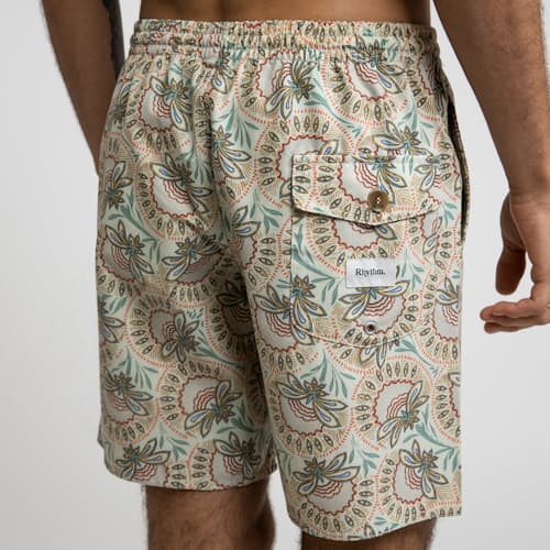 laydown image of Paisley Swim Short - 6"