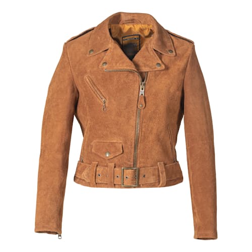 laydown image of Women's Rough Out Cow Suede Cropped Perfecto Jacket
