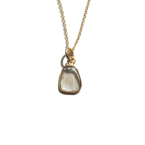 laydown image of Women's Chocolate Diamond Slice Necklace