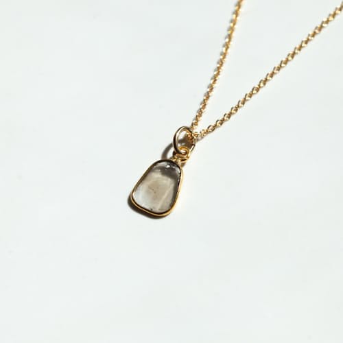 laydown image of Women's Chocolate Diamond Slice Necklace