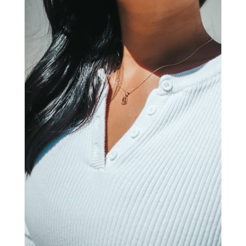 laydown image of Women's Chocolate Diamond Slice Necklace