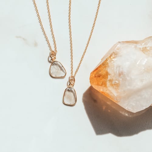 laydown image of Women's Chocolate Diamond Slice Necklace