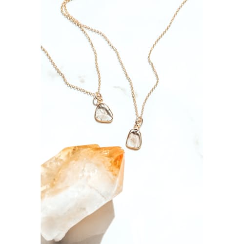 laydown image of Women's Chocolate Diamond Slice Necklace