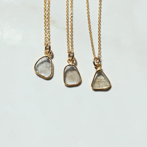 laydown image of Women's Chocolate Diamond Slice Necklace