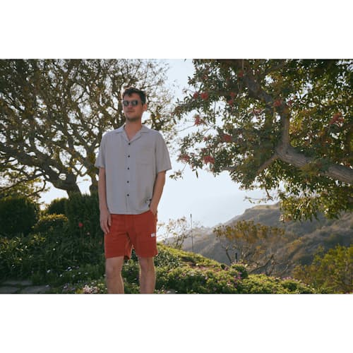 laydown image of Brighton Linen Camp Shirt