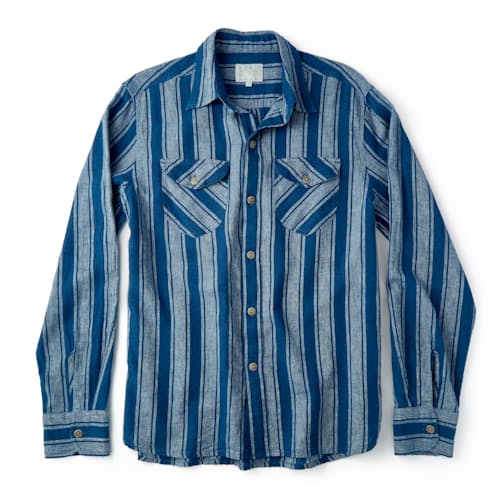 laydown image of Indigo Washed Work Shirt