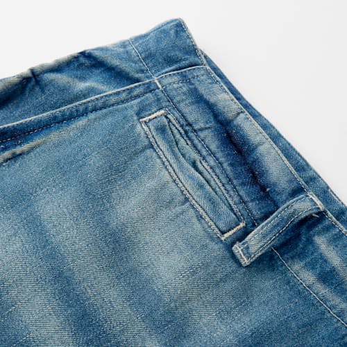 laydown image of Indigo Denim Chino Pant