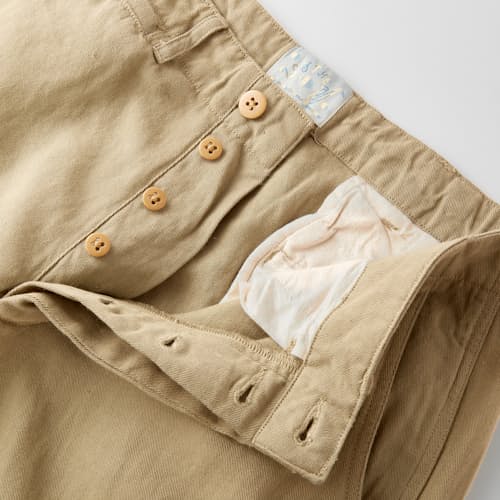 laydown image of Flat Front Cotton Linen Twill Chino