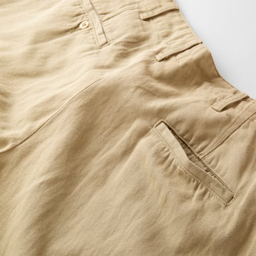 laydown image of Flat Front Cotton Linen Twill Chino