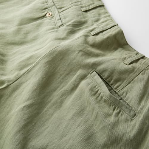 lifestyle image of Cotton Linen Twill Flat Front Chinos