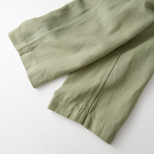 lifestyle image of Cotton Linen Twill Flat Front Chinos