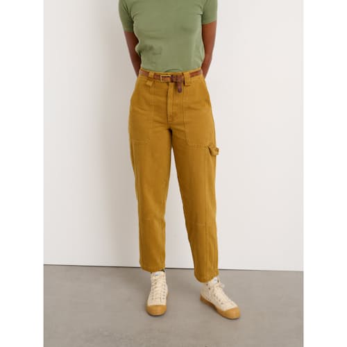 laydown image of Women's Phoebe Pant in Recycled Denim