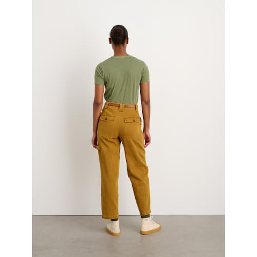 laydown image of Women's Phoebe Pant in Recycled Denim