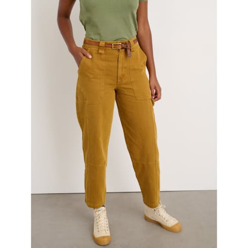 laydown image of Women's Phoebe Pant in Recycled Denim