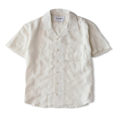 laydown image of Striped Seersucker Shirt