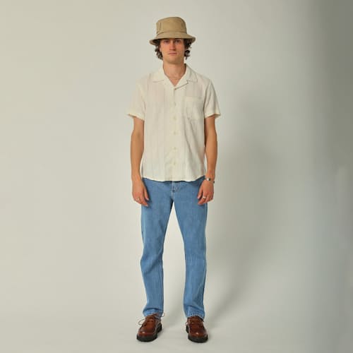 laydown image of Striped Seersucker Shirt