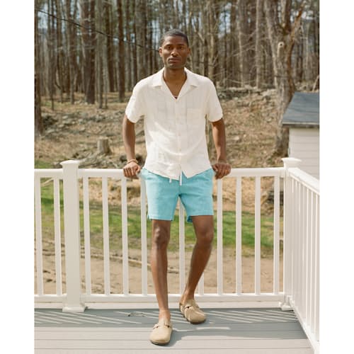 laydown image of Striped Seersucker Shirt