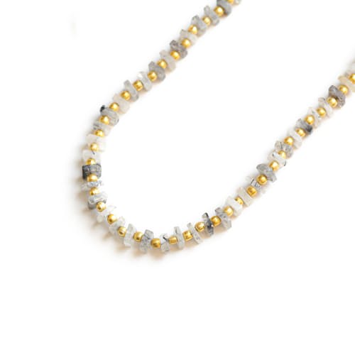 laydown image of Black Tourmaline Ceremony Necklace
