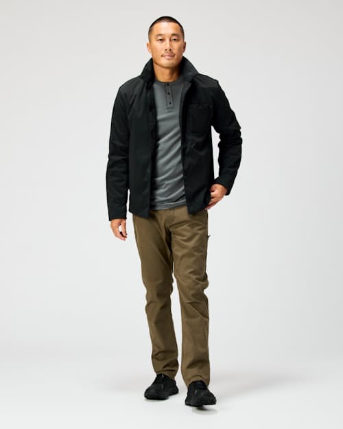 on model image of 72-Hour Merino Henley