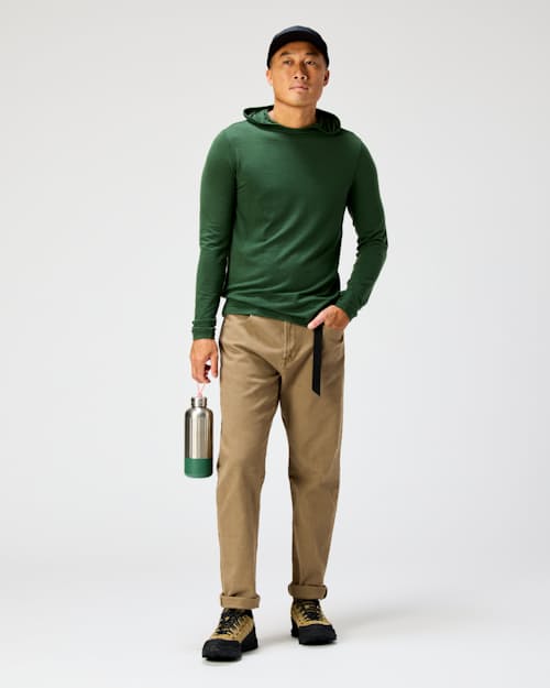 on model image of 72-Hour Merino UPF Hoodie