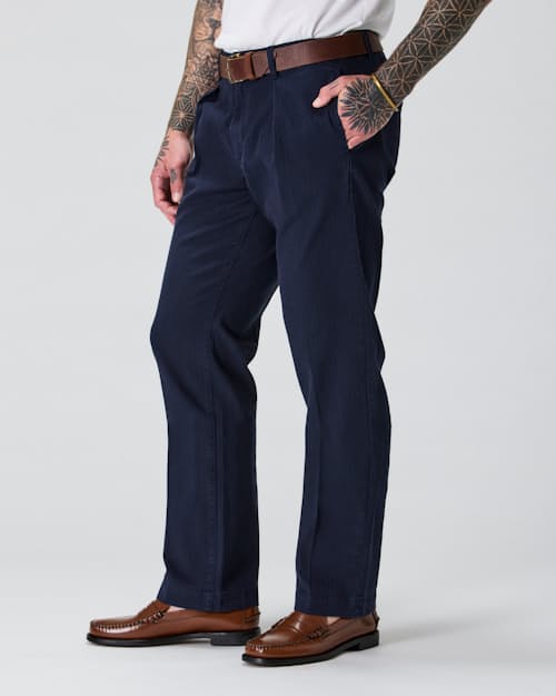 on model image of Pleated Chino - HB Classic