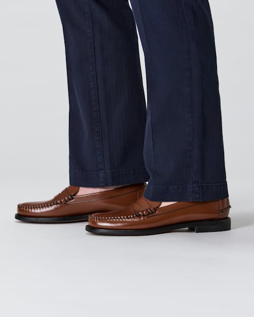 on model image of Pleated Chino - HB Classic