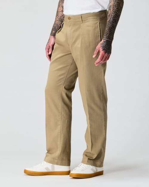 on model image of Pleated Chino - HB Classic