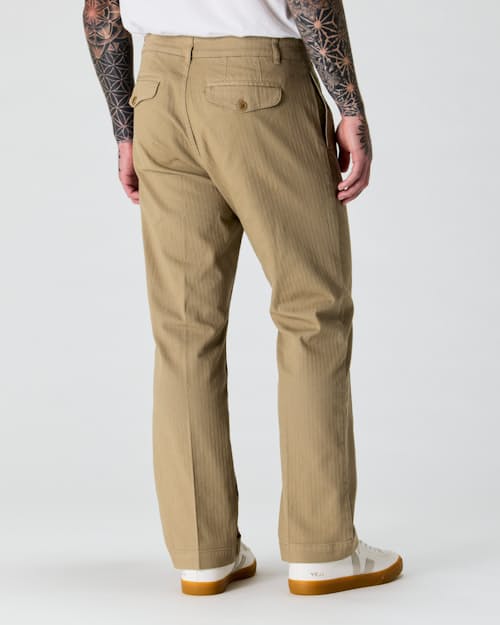 on model image of Pleated Chino - HB Classic