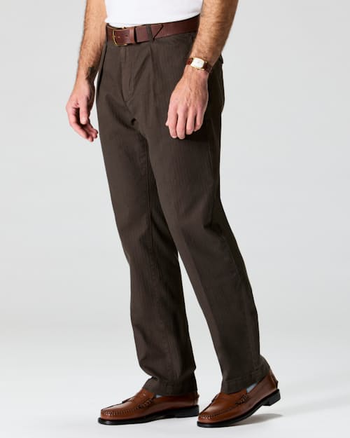 on model image of Pleated Chino - HB Classic