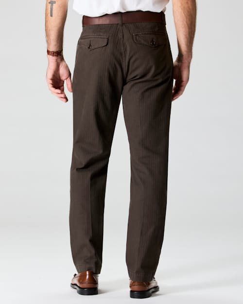 on model image of Pleated Chino - HB Classic