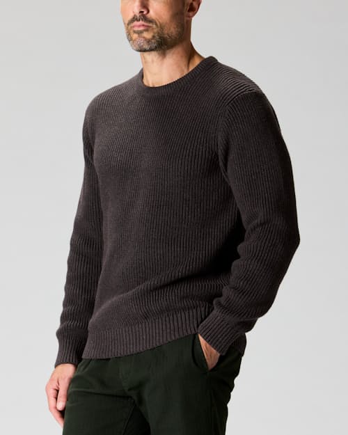 on model image of Bolinas Recycled Cotton Crewneck Sweater