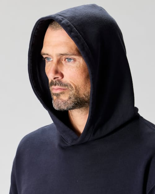 on model image of Midweight Terry Pullover Hoodie